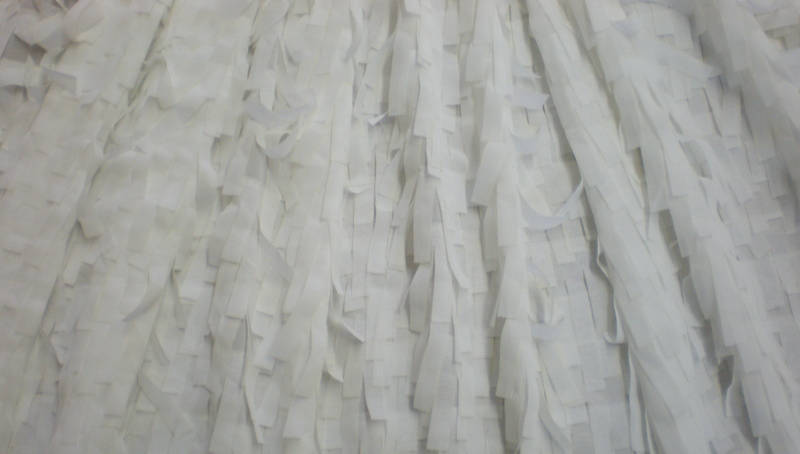 1.White Chiffon Fringe Fabric